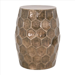 18 Inch Metal Coffee Table  Hexagonal Pattern