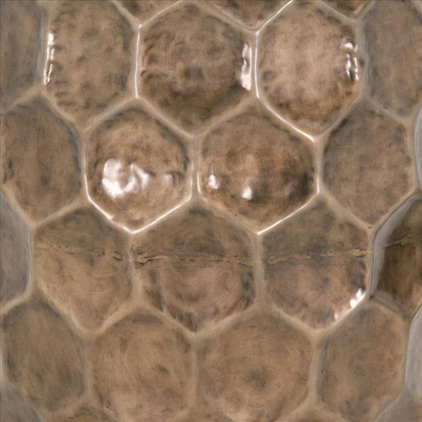 18 Inch Metal Coffee Table  Hexagonal Pattern