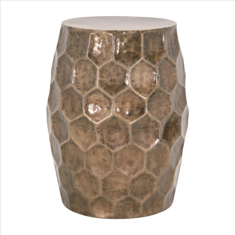 18 Inch Metal Coffee Table  Hexagonal Pattern