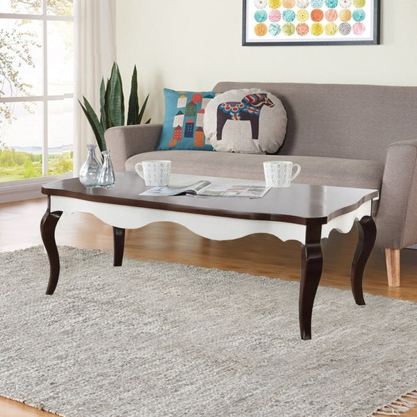 18" Rectangular Saber Leg Wooden Coffee Table