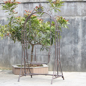 "Oasis" Iron Garden Swing Chair in Antique Bronze