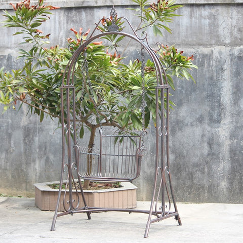 "Oasis" Iron Garden Swing Chair in Antique Bronze