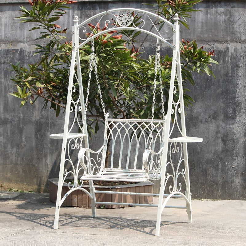 Iron Swing Chair "New York" in Antique White