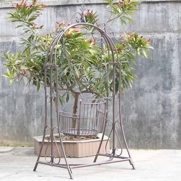 "Oasis" Iron Garden Swing Chair in Antique Bronze