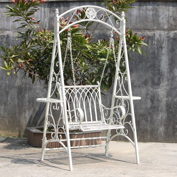 Iron Swing Chair "New York" in Antique White