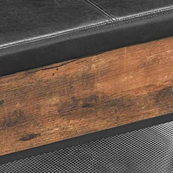 31.5 Inches Leatherette Coffee Table With Lift Top Storage, Brown