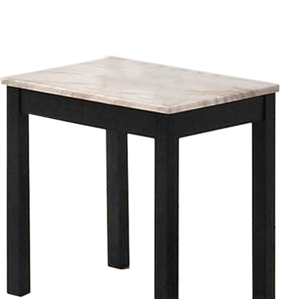 3 Piece Coffee Table And End Table With Faux Marble Top