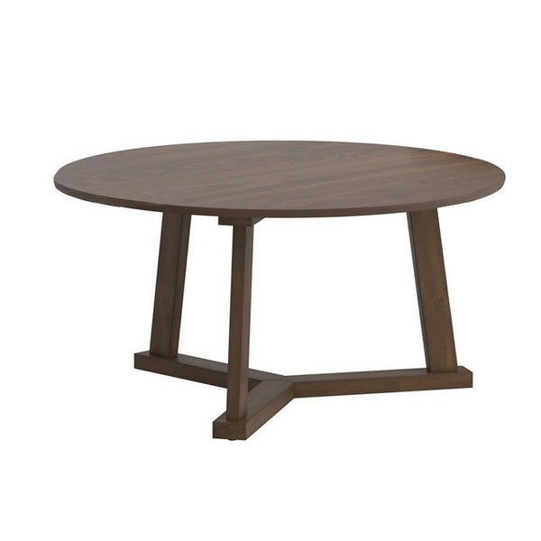 3 Piece Round Wooden Coffee Table And End Table With Tripod Base, Brown - BM233248