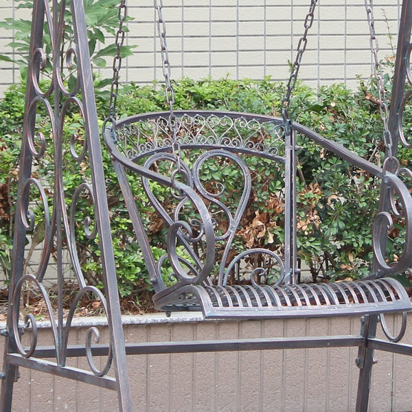 Iron Swing Chair "Bordeaux" in Bronze