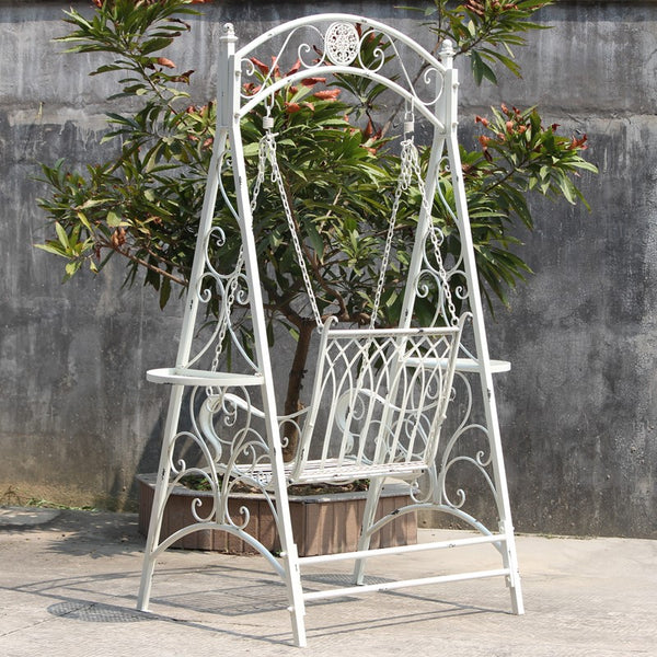 Iron Swing Chair "New York" in Antique White