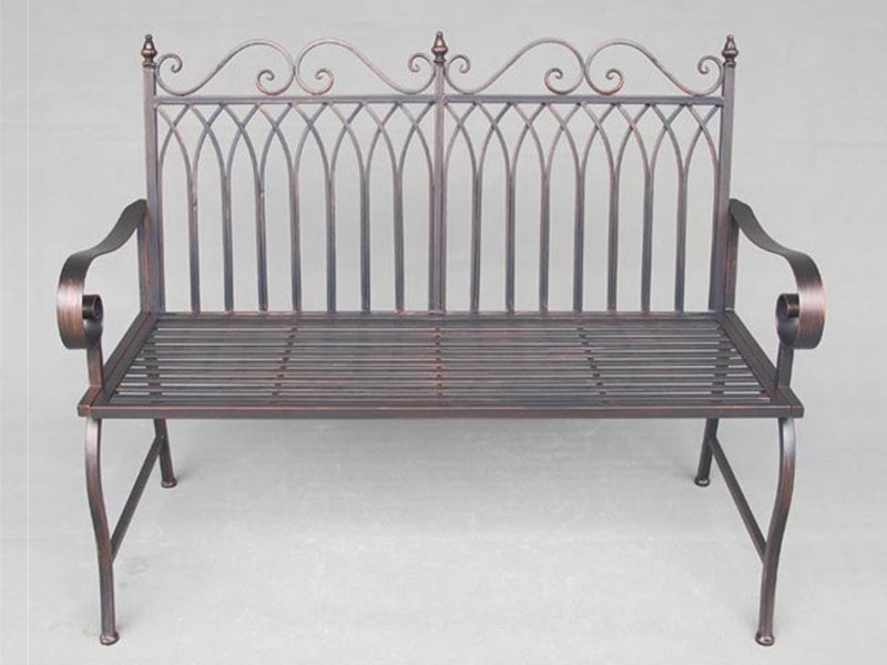"Valley Forge" Iron Garden Bench in Antique Bronze