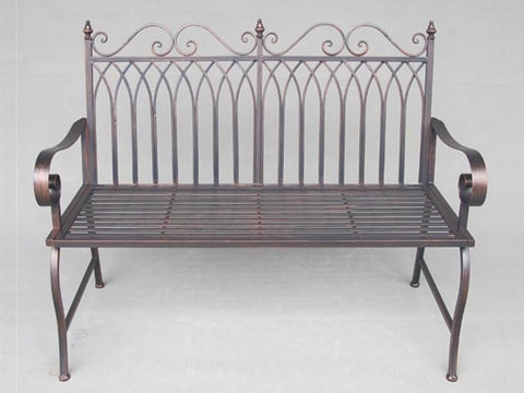"Valley Forge" Iron Garden Bench in Antique Bronze