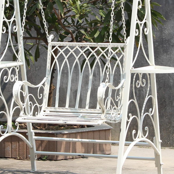 Iron Swing Chair "New York" in Antique White