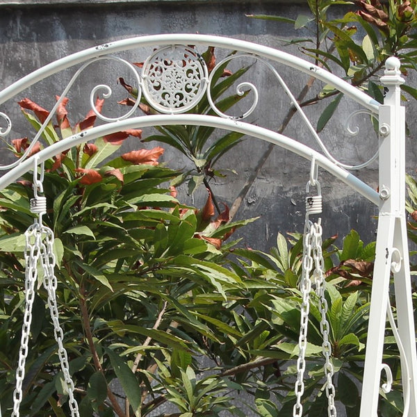Iron Swing Chair "New York" in Antique White