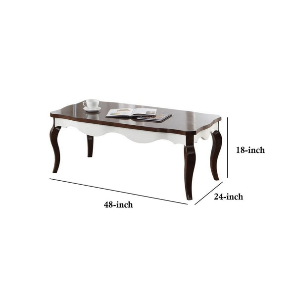 18" Rectangular Saber Leg Wooden Coffee Table