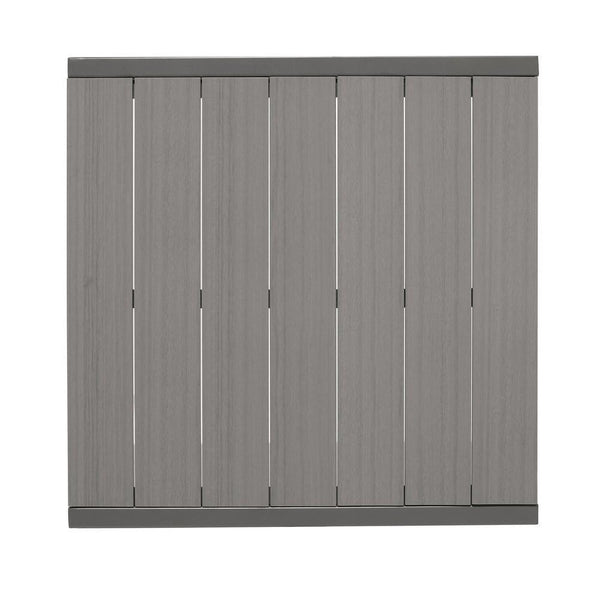 Aluminum Frame Outdoor Coffee Table With Square Wooden Top, Gray
