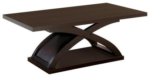 Arkley Contemporary Style Coffee Table, Dark Walnut