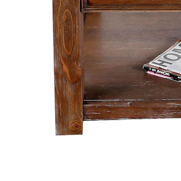 Wooden Coffee Table With Molding Details And Open Shelf, Brown - BM203958