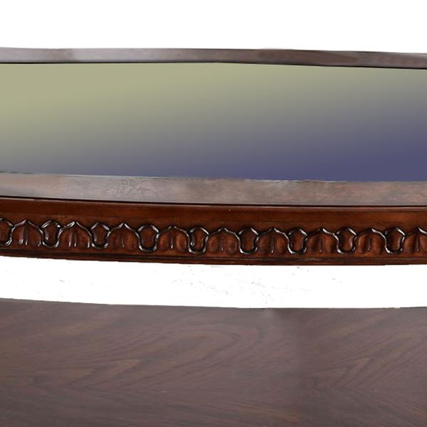 Traditional Coffee Table With Cabriole Legs And Wooden Carving, Brown
