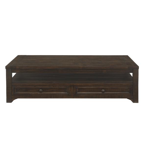 Rectangular Wooden Lift Top Coffee Table With 2 Drawers, Brown - BM205982