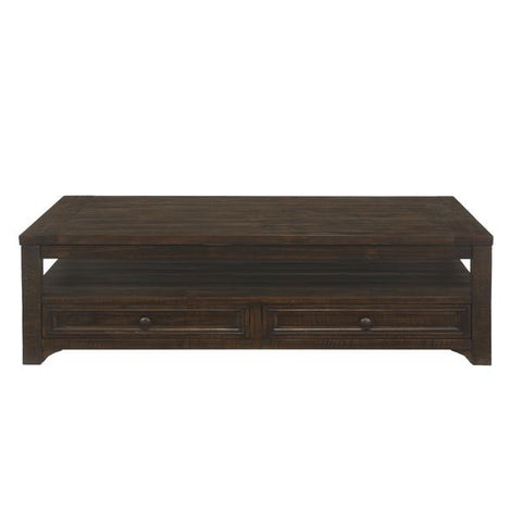 Rectangular Wooden Lift Top Coffee Table With 2 Drawers, Brown - BM205982
