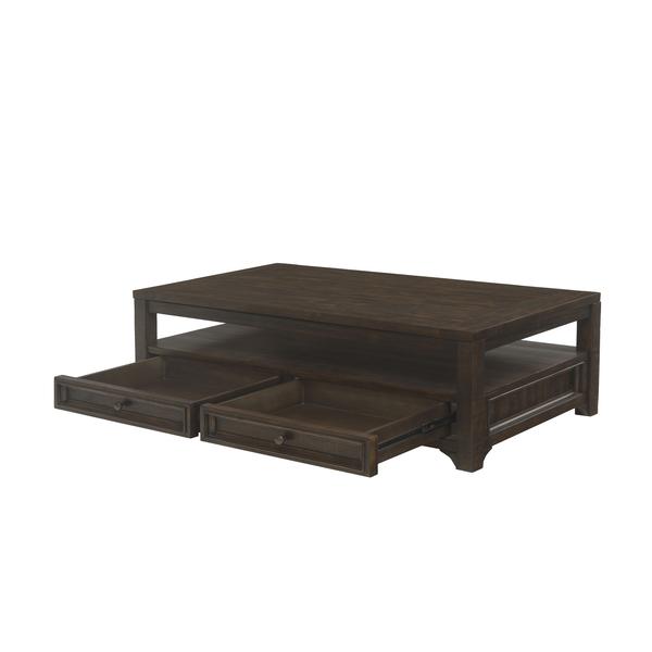 Rectangular Wooden Lift Top Coffee Table With 2 Drawers, Brown - BM205982