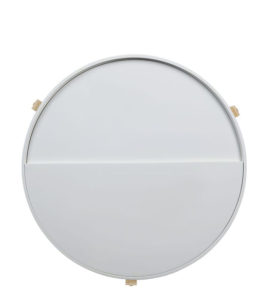 Round Wooden Coffee Table With Hidden Storage In White And Brown