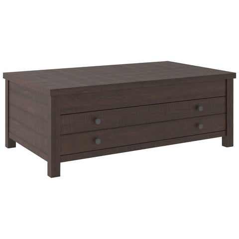 17 Inch 1 Drawer Lift Top Wooden Cocktail Table, Brown - BM231368