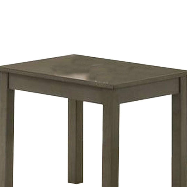 3 Piece Transitional Coffee Table And End Table With Block Legs, Gray - BM233095