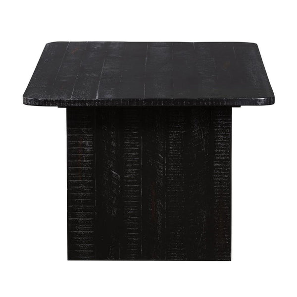 Wooden Coffee Table With Metal Accents, Gold And Black