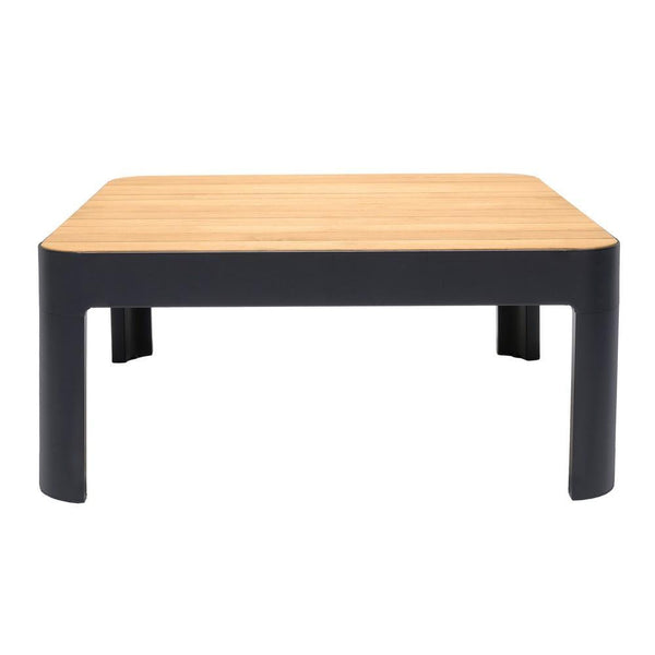 Square Outdoor Coffee Table With Slatted Table Top, Gray - BM236344