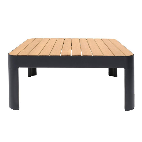 Square Outdoor Coffee Table With Slatted Table Top, Gray - BM236344