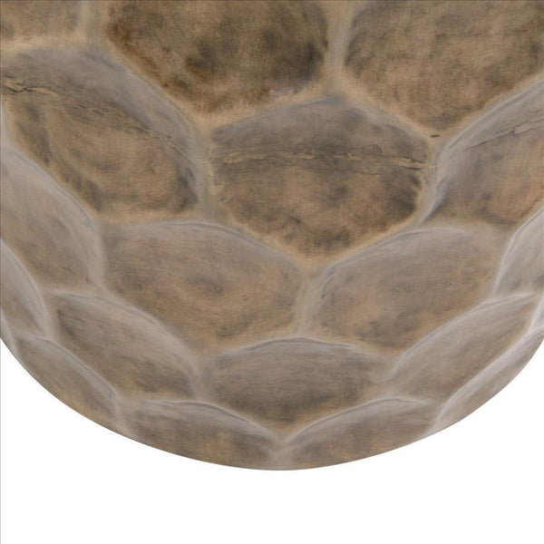 18 Inch Metal Coffee Table  Hexagonal Pattern