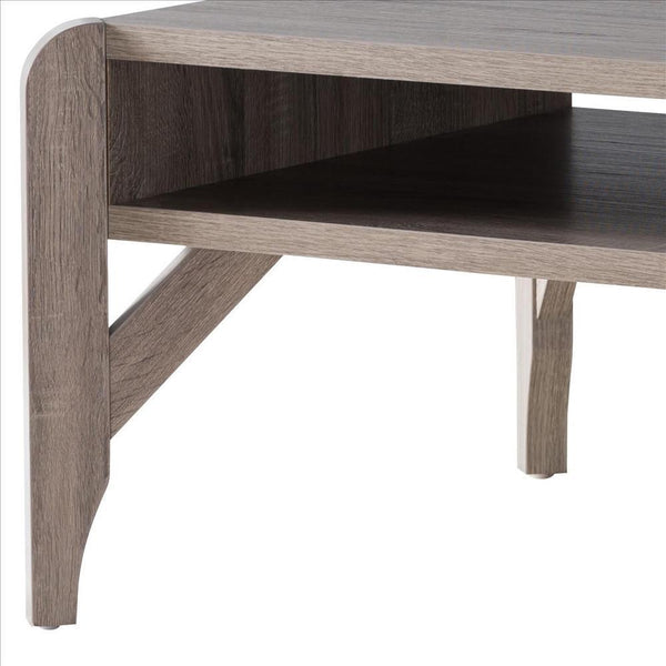 Coffee Table With 1 Wooden Drawer And 1 Open Shelf, Brown - BM240841