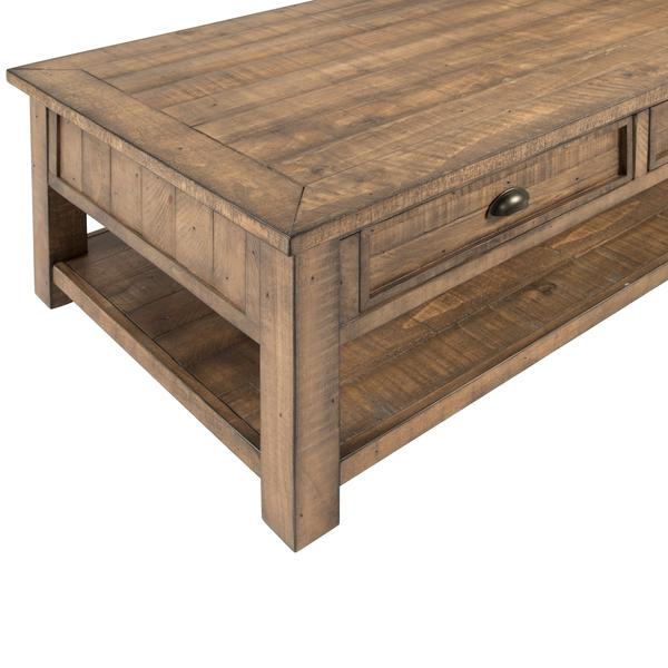 Coastal Style Rectangular Wooden Coffee Table With 2 Drawers, Brown - BM205976