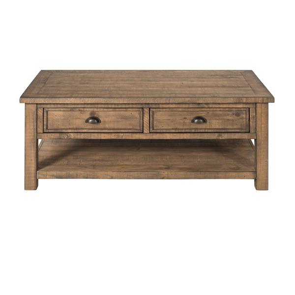 Coastal Style Rectangular Wooden Coffee Table With 2 Drawers, Brown - BM205976