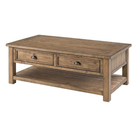 Coastal Style Rectangular Wooden Coffee Table With 2 Drawers, Brown - BM205976