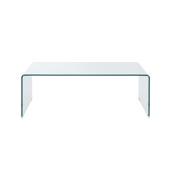 Contemporary Style Minimal Clear Glass Coffee Table, Clear - BM184941