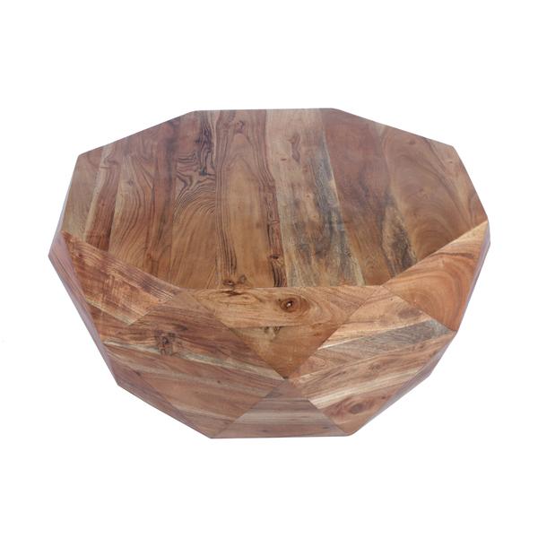 Diamond Shape Acacia Wood Coffee Table With Smooth Top, Natural Brown, - UPT-183796