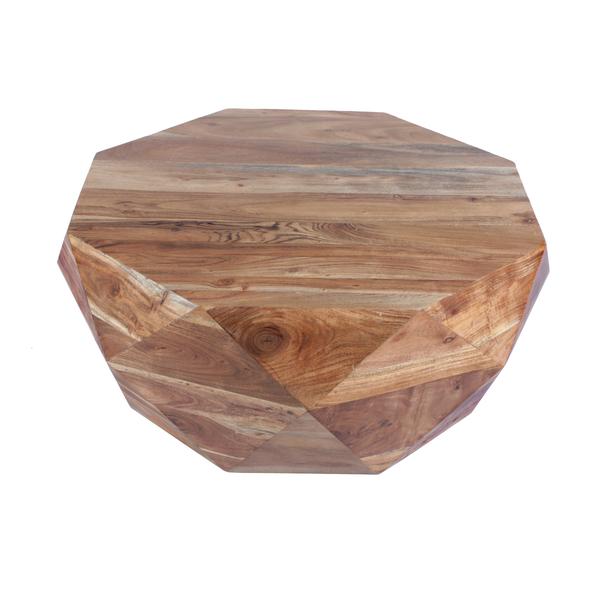 Diamond Shape Acacia Wood Coffee Table With Smooth Top, Natural Brown, - UPT-183796