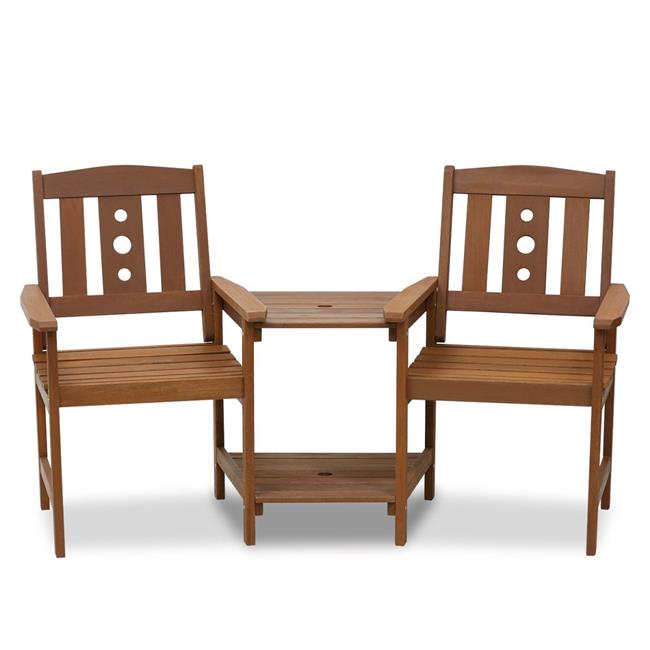 Furinno FG17488 Tioman Outdoor Hardwood Jack & Jill Chair Set