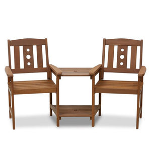 Furinno FG17488 Tioman Outdoor Hardwood Jack & Jill Chair Set