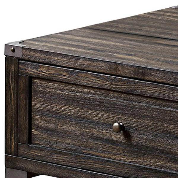 Lift Top Wooden Coffee Table With 2 Drawers, Brown - BM233799