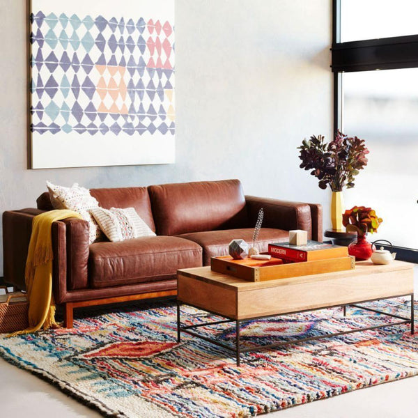 Mango Wood Coffee Table With 2 Drawers, Brown And Black - UPT‐39290