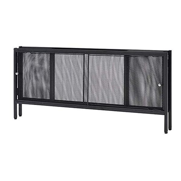Metal Coffee Table With 1 Bottom Shelf And Mesh Design, Brown And Gray