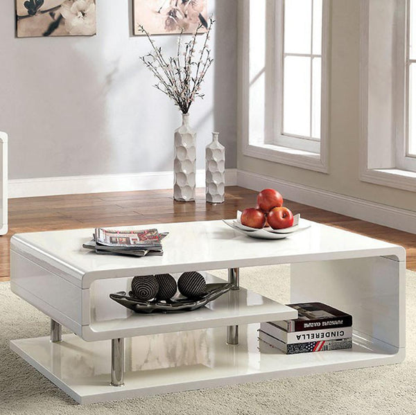 Ninove I Contemporary Style Coffee Table, White - BM123078