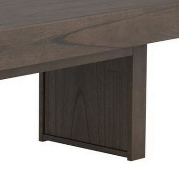 Rectangular Wooden Top Coffee Table With 1 Hidden Side Drawer, Taupe Gray - BM229636
