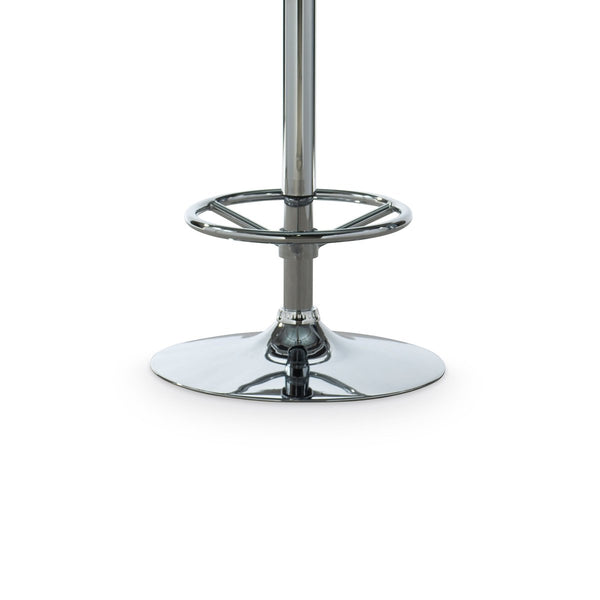 Round Glass Top Pub Table With Adjustable Height Mechanism, Silver - BM215714