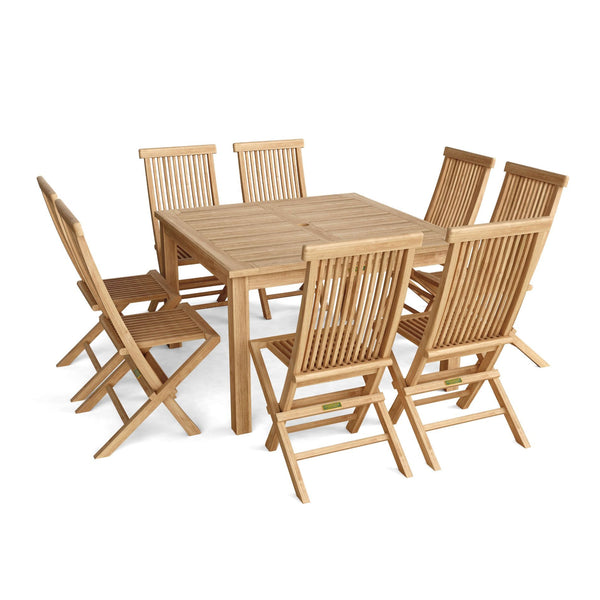Windsor Classic Chair 9-Pieces Folding Dining Set - Set-104B