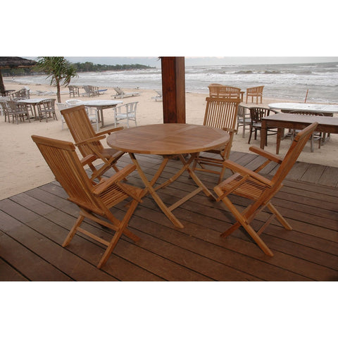 Bahama Classic Folding Armchair 5-Pieces Dining Set - Set-28
